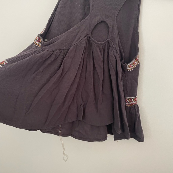 Coco+ Jamieson Womens Small Gray Bohemian  Style Embroidered Detailed Top - Picture 5 of 6